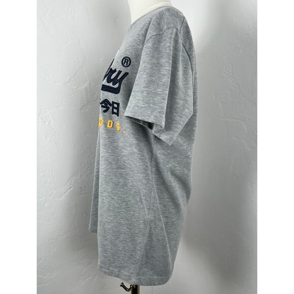 VINTAGE SUPERDRY Grey Heathered T-shirt with 3-D Graphics - Picture 4 of 11